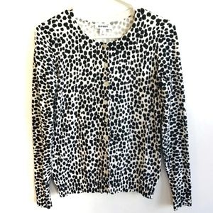 OLD NAVY black and white leopard cardigan S